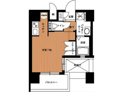 エイペックス南堀江(ワンルーム/5階)の間取り写真