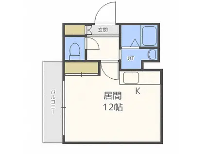 ウエスト CANAL(ワンルーム/6階)の間取り写真