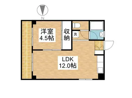 タマキビル(1LDK/2階)の間取り写真