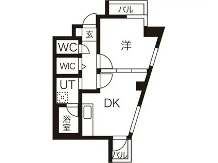 ハイリスベーネ池下(1DK/1階)の間取り写真