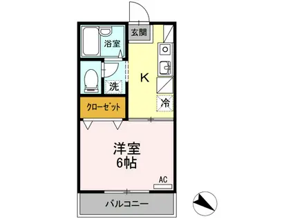 アネックス大和 A棟(1K/1階)の間取り写真