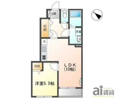 フォレストハウスT(1LDK/1階)の間取り写真