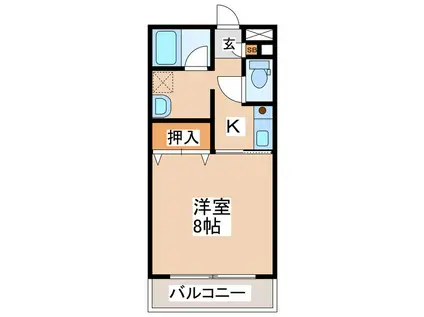 カネオマンション(1K/2階)の間取り写真