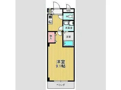 COSMOS COURT(1K/2階)の間取り写真