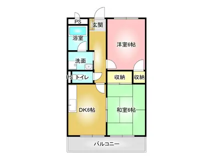 サンサープラスII(2DK/2階)の間取り写真