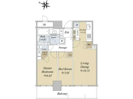 パークタワー西新宿(2LDK/18階)の間取り写真