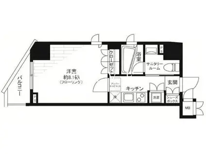 グランドコンシェルジュ新御徒町アジールコート(1K/5階)の間取り写真