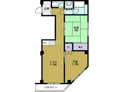 エスペランス(2LDK/5階)の間取り写真