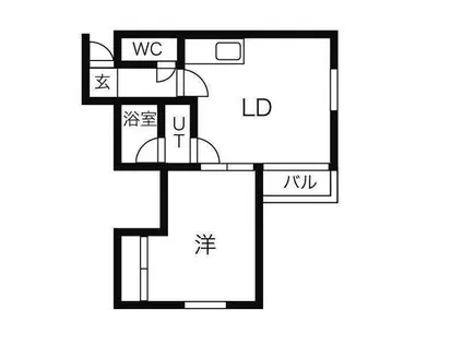 オルセーN19(1LDK/2階)の間取り写真