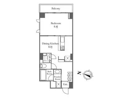 KDXレジデンス恵比寿(1DK/3階)の間取り写真
