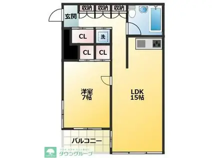 エムティーコート(1LDK/4階)の間取り写真