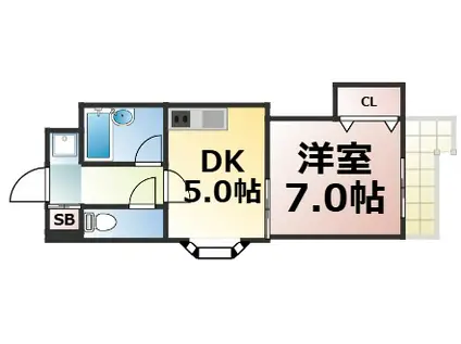 ルシエ桃谷(1DK/6階)の間取り写真