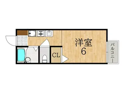 シティロイヤル富雄北(1K/1階)の間取り写真