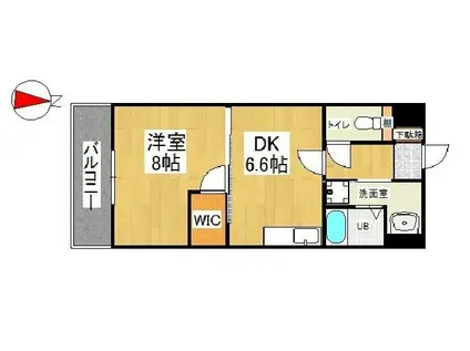 ウィングス片野II(1DK/7階)の間取り写真