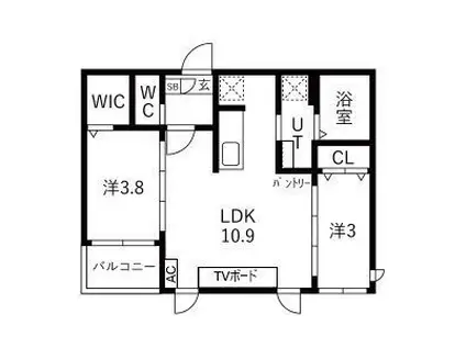 TIDY大江(2LDK/1階)の間取り写真
