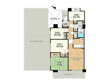 ナイスパークステージ横濱鶴ヶ峰(4LDK/9階)の間取り写真