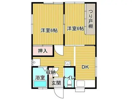 アートリューム原市(2DK/1階)の間取り写真