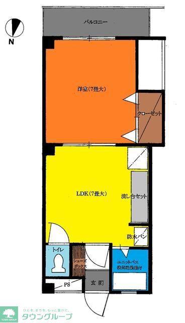 オークヒルズ原(1LDK/2階)の間取り写真