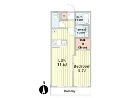 ヴィスタ戸田公園(1LDK/1階)の間取り写真