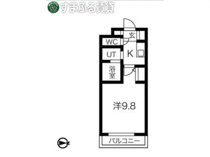 ラ メゾン ドゥ 日名中町(1K/2階)の間取り写真