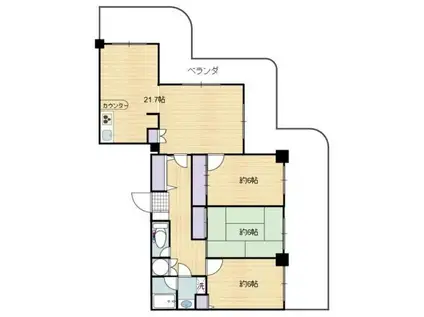 ストークマンション鹿児島(3LDK/15階)の間取り写真