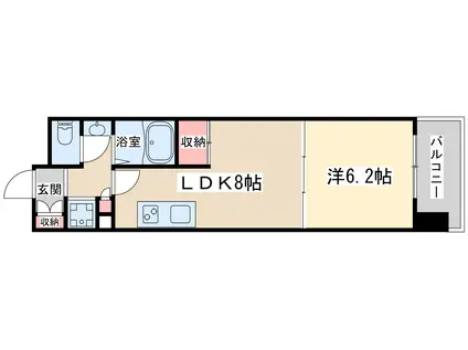 コンソラーレ 同心(1LDK/4階)の間取り写真