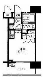 レジディア大森東(ワンルーム/7階)の間取り写真