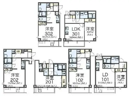 レオパレスK・ロイヤル(1K/3階)の間取り写真
