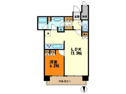 パークシティ武蔵小杉ミッドスカイタワー(1LDK/25階)の間取り写真