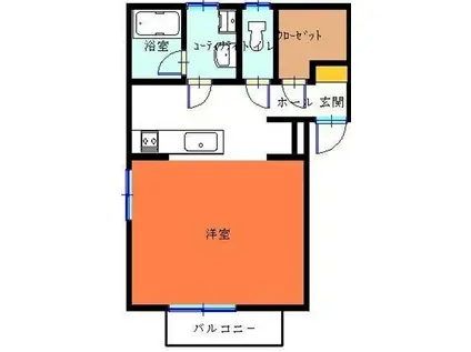 SOLEIL (1K/2階)の間取り写真