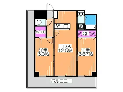 THE LEGEND OF SAKAI(2LDK/3階)の間取り写真