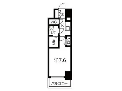 エスリード葵桜通(1K/14階)の間取り写真