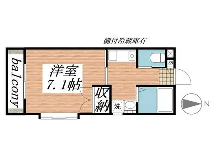 キチーム津田沼 ANNEX(1K/3階)の間取り写真