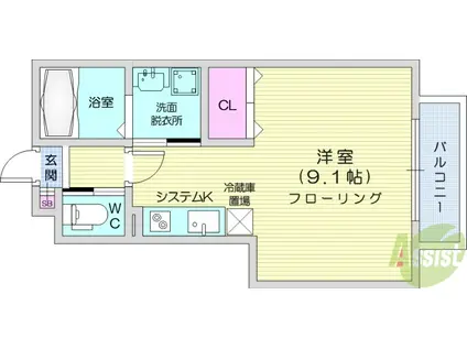 ベルグラン桜1(ワンルーム/1階)の間取り写真