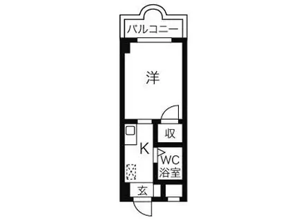 クレールショーワII(1K/4階)の間取り写真