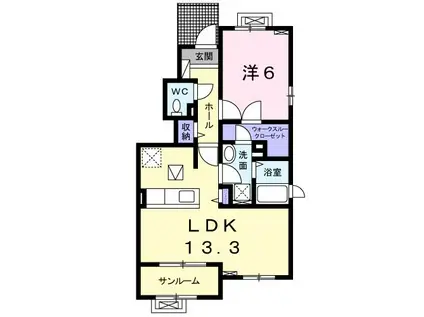 ベル アンジュ(1LDK/1階)の間取り写真