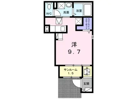 リーベン ハイム K(ワンルーム/1階)の間取り写真