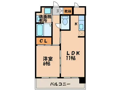コンフォーティア(2LDK/1階)の間取り写真