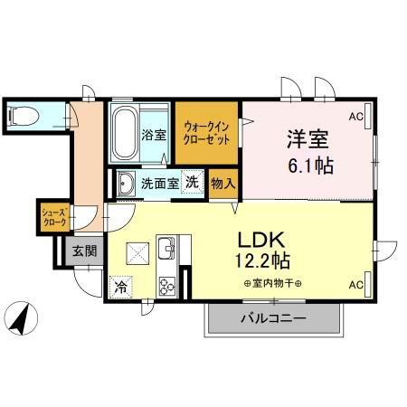 サニーフラット(1LDK/1階)の間取り写真