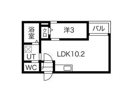 ステラ三吉町(1LDK/2階)の間取り写真