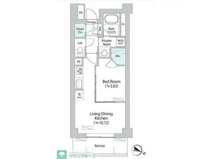 パークアクシス千歳船橋(1LDK/2階)の間取り写真