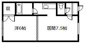 末広APT10(1DK/1階)の間取り写真