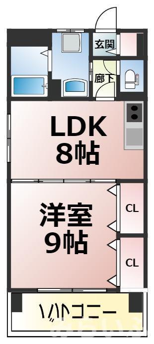 メゾンドグロリア(1LDK/4階)の間取り写真