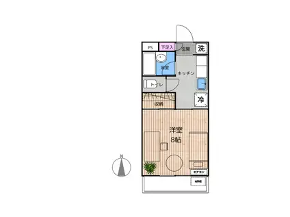 エルマール(1K/2階)の間取り写真