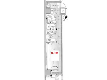 メイクスデザイン川崎(1K/7階)の間取り写真