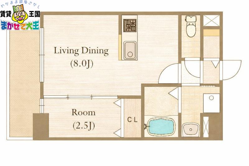 MODERN PALAZZO 長崎 CENTRAL(1LDK/5階)の間取り写真