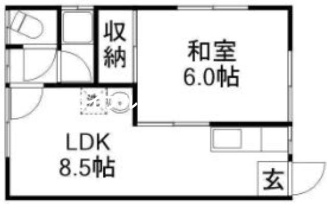 中井コーポA(1LDK/1階)の間取り写真