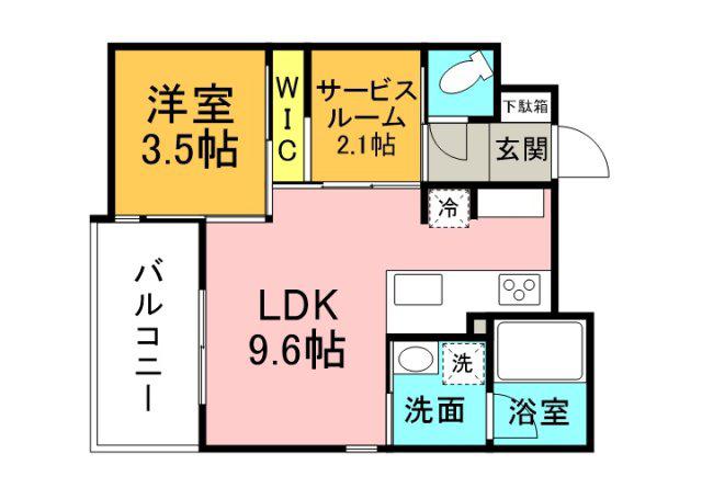 ETERNO江波(1SLDK/2階)の間取り写真