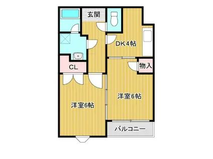 ラ・ヴィラ大沢野(2K/3階)の間取り写真