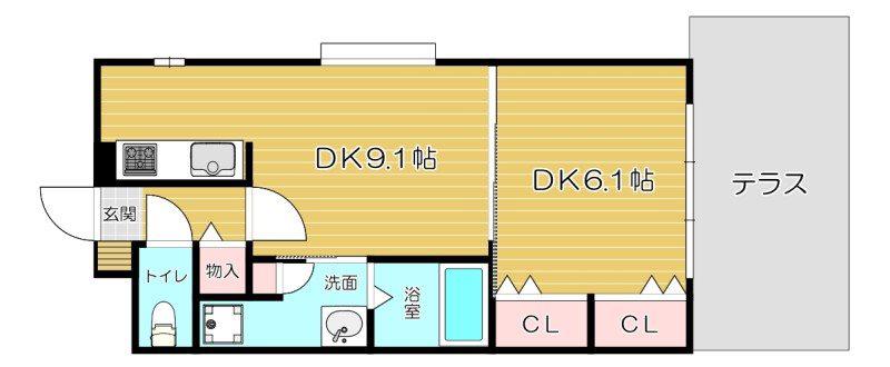 ブラン・ネージュ(1LDK/3階)の間取り写真
